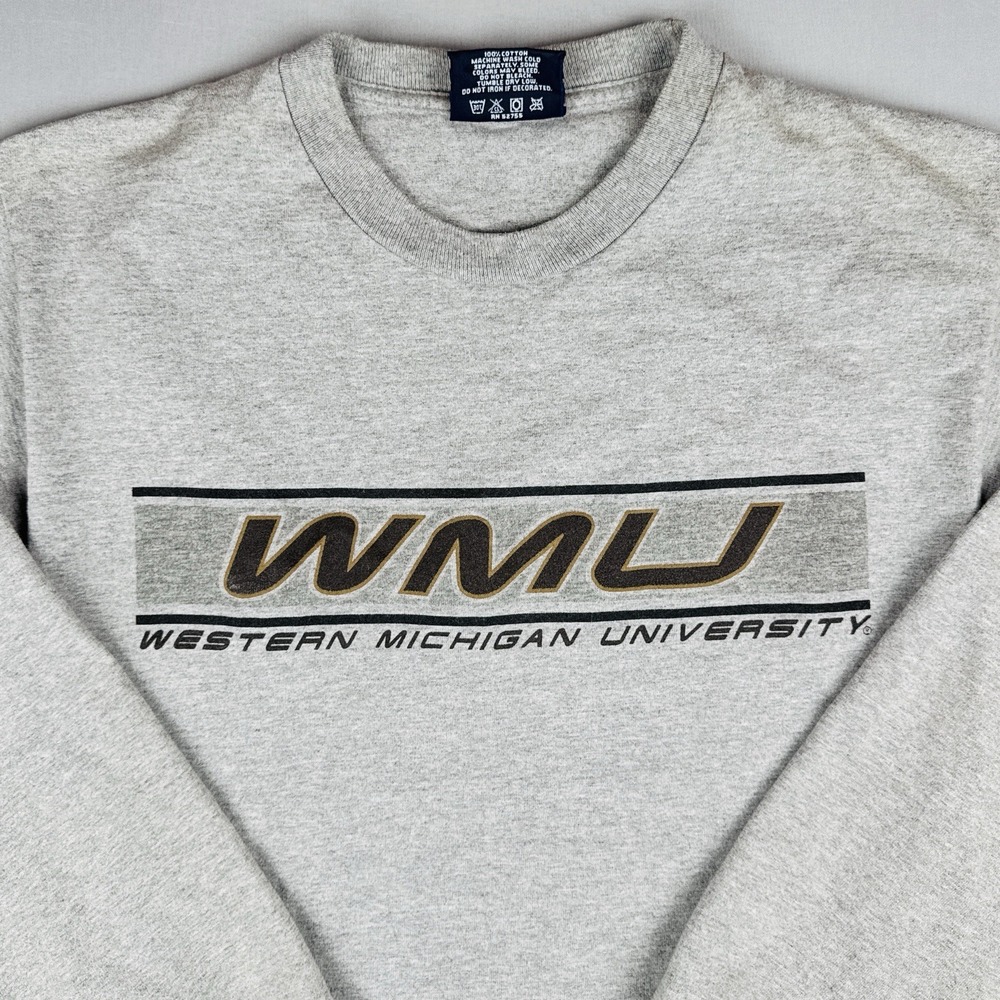 Vintage 90s Western Michigan University Long Sleeve T Shirt College Small USA